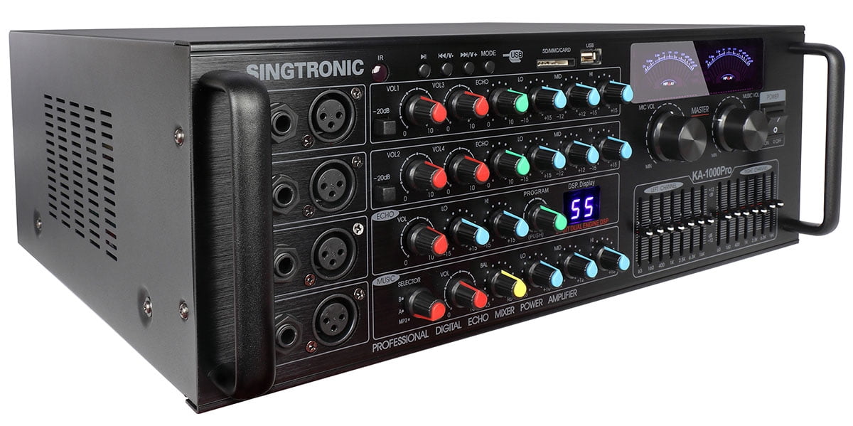 Singtronic KA-1000Pro Professional 2000W Analog Karaoke Mixer, Mixing Amplifier Karaoke