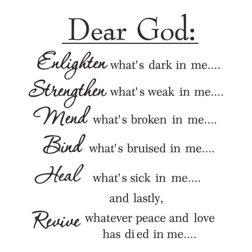 Leaveforme Dear God Sticker Faith Wall Sticker Removable Wall Decal