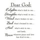 Leaveforme Dear God Sticker Faith Wall Sticker Removable Wall Decal