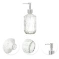 thumbnail image 5 of Unique Bargains 1 Pc Round Bottom Bamboo Grain Soap Dispenser 13.53oz Clear Silver, 5 of 6