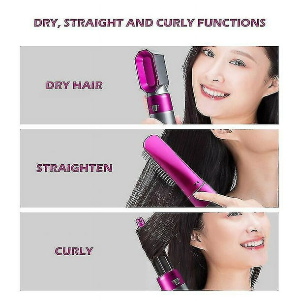 Electric Hair Styler Hair Dryers 5 In 1 Hair Curler Automatic Hair Straighteners Blow Dryer Brush Dryer Rose Walmart