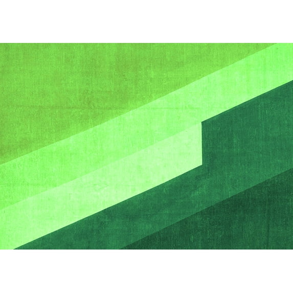 Ahgly Company Indoor Rectangle Abstract Green Modern Area Rugs, 7' x 10'