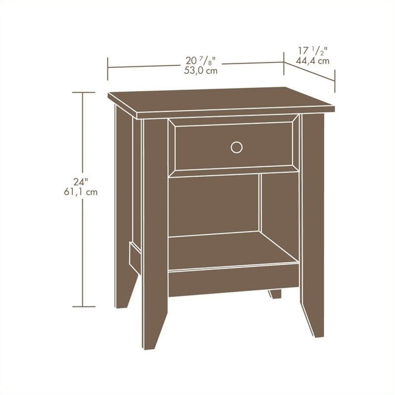 Sauder Shoal Creek Nightstand With Drawer Storage Shelf Oiled Oak Finish Walmart Com Walmart Com