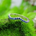 thumbnail image 5 of AFFY Round Cut Blue Sapphire Chevron Band Ring in 14k White Gold Over Sterling Silver (0.36 Cttw) Size Ring - 11.5, 5 of 5