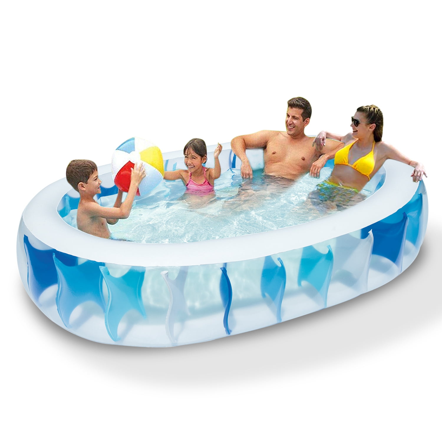 Details about   48"x 48"x 10" Inflatable Swimming Pool Easy Set for 2 Kids Toddlers Summer Play 