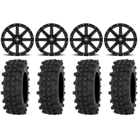 MSA Black Clutch 14 UTV Wheels 30 ACP Tires Kawasaki Teryx Mule