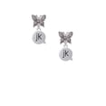 thumbnail image 2 of Delight Jewelry Silvertone Text Chat - jk - Just Kidding - Silvertone Antiqued Butterfly Post Earrings, 2 of 4