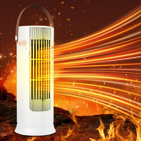Popular Picks,Energy Saving Desktop Heater, Mini Household Hot Fan for Office Use, Fast Heating and Tipping Heater, | Plastic, White-489 $BS$3