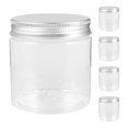 thumbnail image 1 of 5 frascos de plástico vacíos para cosméticos, estuches de 200 ml, mini frascos de plástico transparente con tapas para facilitar el llenado y la limpieza., 1 of 6