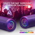 thumbnail image 7 of Portable Bluetooth Speaker, Wireless, LED Lights, 30H Playtime, IPX7 Waterproof, for Home/Outdoor/Party/Beach, Birthday Gift, 7 of 7