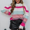 thumbnail image 5 of PFRNLF Sweaters for Women Fall Winter Crewneck Striped Tops Color Block Fashion Knit Pullover Sweater, 5 of 8