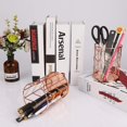 thumbnail image 4 of Portalápices de Metal, Almacenamiento y Acabado de Escritorio Portalápices, Portalápices Hueco Multifunción, Caja de Almacenamiento de Pinceles Cosméticos de Papelería, Adecuado para el Hogar, Escuela, Oficina 2 Piezas (Oro Rosa) Rojo Verde, 4 of 5