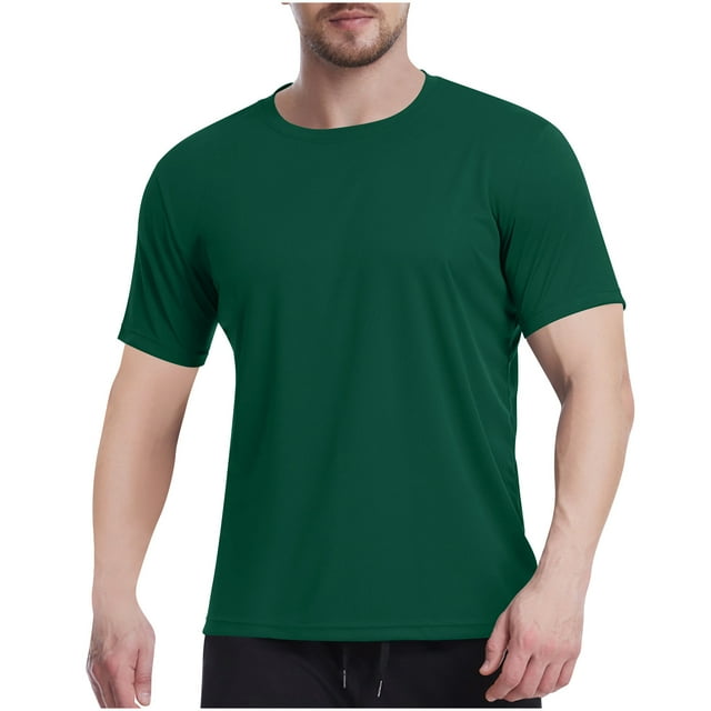 Mens Shirts Sale Clearance! Men Short Sleeve UPF 50+ T-Shirt Dry Fit Moisture Wicking Athletic Running Swim Top Tee Performance Shirts Rash Guard