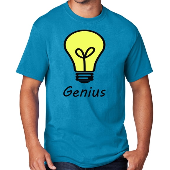 Men's Genius Lightbulb T-shirt, 3XL Neon Blue - TALL