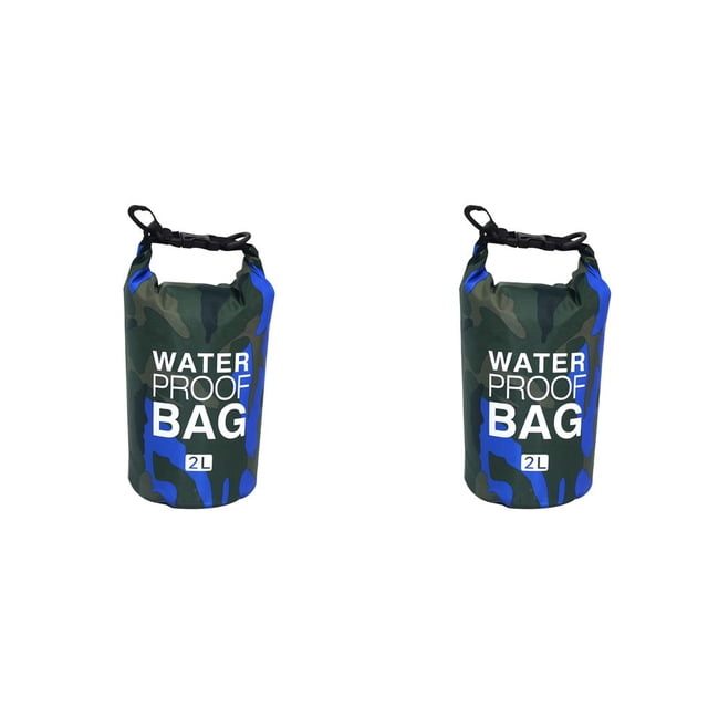 Greeniant 2L Inflatable Swimming Bag Multifunction Dry Storage Washable Capacity Boating Pouch Large Dustproof Sports Sack Lifebelt Water Camuflaje Azul 11.5 x 28 cm 2piezas Greeniant CBP108250