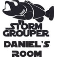 thumbnail image 1 of Storm Grouper Fish Cartoon Character Design Customized Wall Decal - Custom Vinyl Wall Art - Personalized Name - Baby Girls Boys Kids Bedroom Wall Decal Room Decor Sticker Decoration Size (30x30 inch), 1 of 1