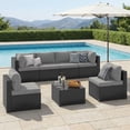 thumbnail image 2 of LazySunsets 7-Piece Outdoor Patio Furniture Set, Wicker Rattan Sectional Sofa Conversation Sets, Light Gray, 2 of 11
