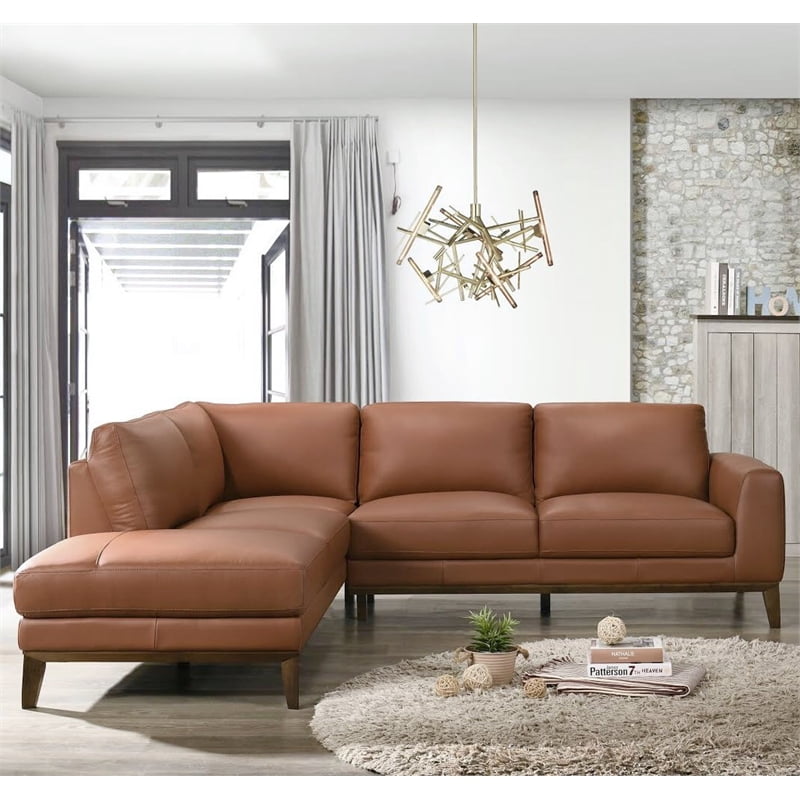 Mid Century Modern Milton Orange, Mid Century Modern Milton Leather Sectional Sofa