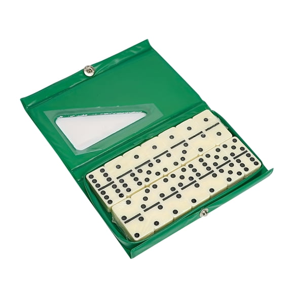 ACDANC Dominos Set Game Board Game Fun Game Night with Portable Box Activity Classic Blocks Game 28 Pieces Dominoes for Adults Teens Green