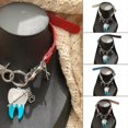 thumbnail image 3 of Fashion Trend Sub-culture Leather Collarbone Chain Temperament Tooth Necklace--Red-Product code 49604 Red, 3 of 5