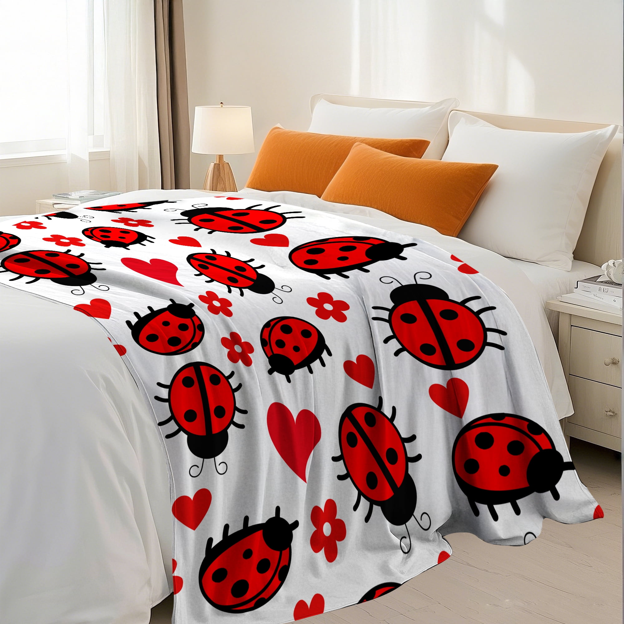 Flannel Fleece Throw Blanket, Soft Large Throw Blanket, Lightweight Cozy Plush Throw Blanket Fit Sofa Bed, 30"x40", Beetle