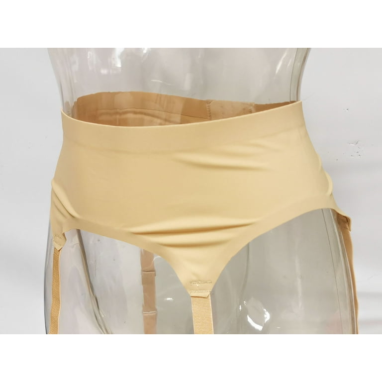 old fashioned garter belt White Satin 6 Strap Suspender Belt with Metal Clips main image 0