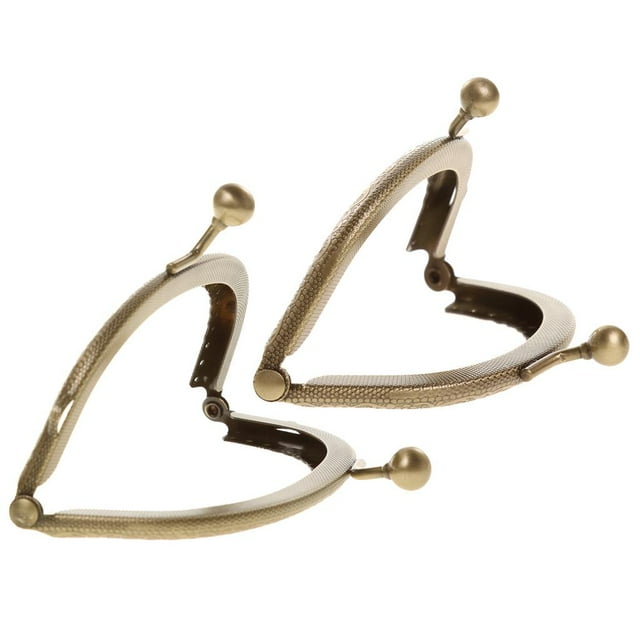 2pcs Broche Del Beso Del Marco Metálico De Bronce Para El De La Manija Del Monedero Con La Cabeza forma forma forma Los 8.5cm Los 10.5cm Hugo Manijas del monedero del metal