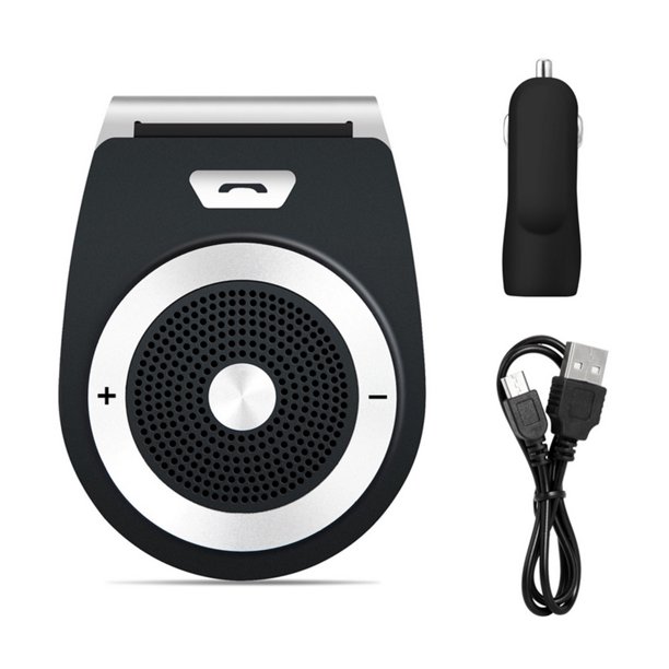 Altavoz manos libres Bluetooth para teléfono celular, altavoz inalámbrico para coche, encendido automático, receptor para coche, visera solar, adaptador de reproductor de música, micrófono