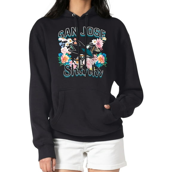 Women's G-III 4Her by Carl Banks Black San Jose Sharks Flower Logo Pullover Hoodie