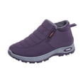 thumbnail image 2 of AUDeals Women Hiking Boots, Waterproof Snow Boots, Wide Toe Box Winter Shoes with Fur Lining for Cold Weather (Purple, 11), 2 of 5