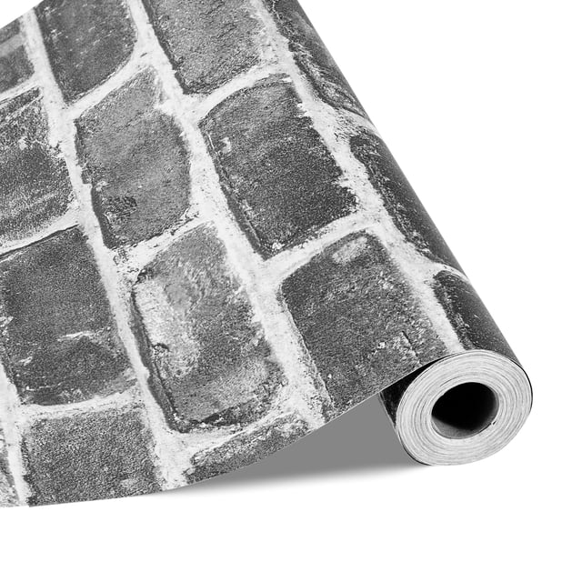 Papel pintado autoadhesivo VEVOR de 45 x 100 cm, color ladrillo gris, impermeable para dormitorio