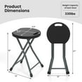 thumbnail image 3 of Costway 2 PCS 18"H  Folding Stool Portable & Foldable Camping Chair with Built-in Handle Black, 3 of 10