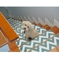 thumbnail image 1 of Stair Treads 9 inch by 28 inch by sussexhome Modern Collection Trellis Design Vibrant and Soft Stair Treads, Teal & White, Pack of 13 [100% Polypropylene], 1 of 3