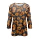 thumbnail image 4 of Camiseta informal de manga larga con estampado de fantasmas de Halloween para mujer: top festivo para las fiestas, 4 of 5