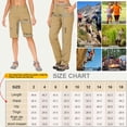 thumbnail image 2 of POENTAB Women's Cargo Hiking Pants Convertible Zip-Off Quick Dry Pant for Casual Outdoor Travel Safari Fishing Camping Khaki, 2 of 9