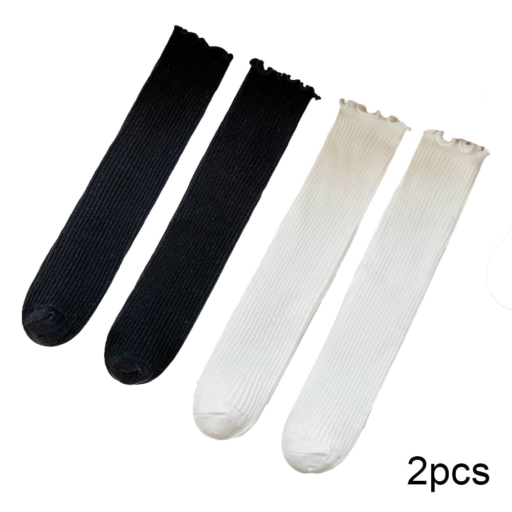 Esaierr Kids Girls Knee High Socks for Toddler Girls Socks Uniform Solid Colour Long Stockings for 3-12Y
