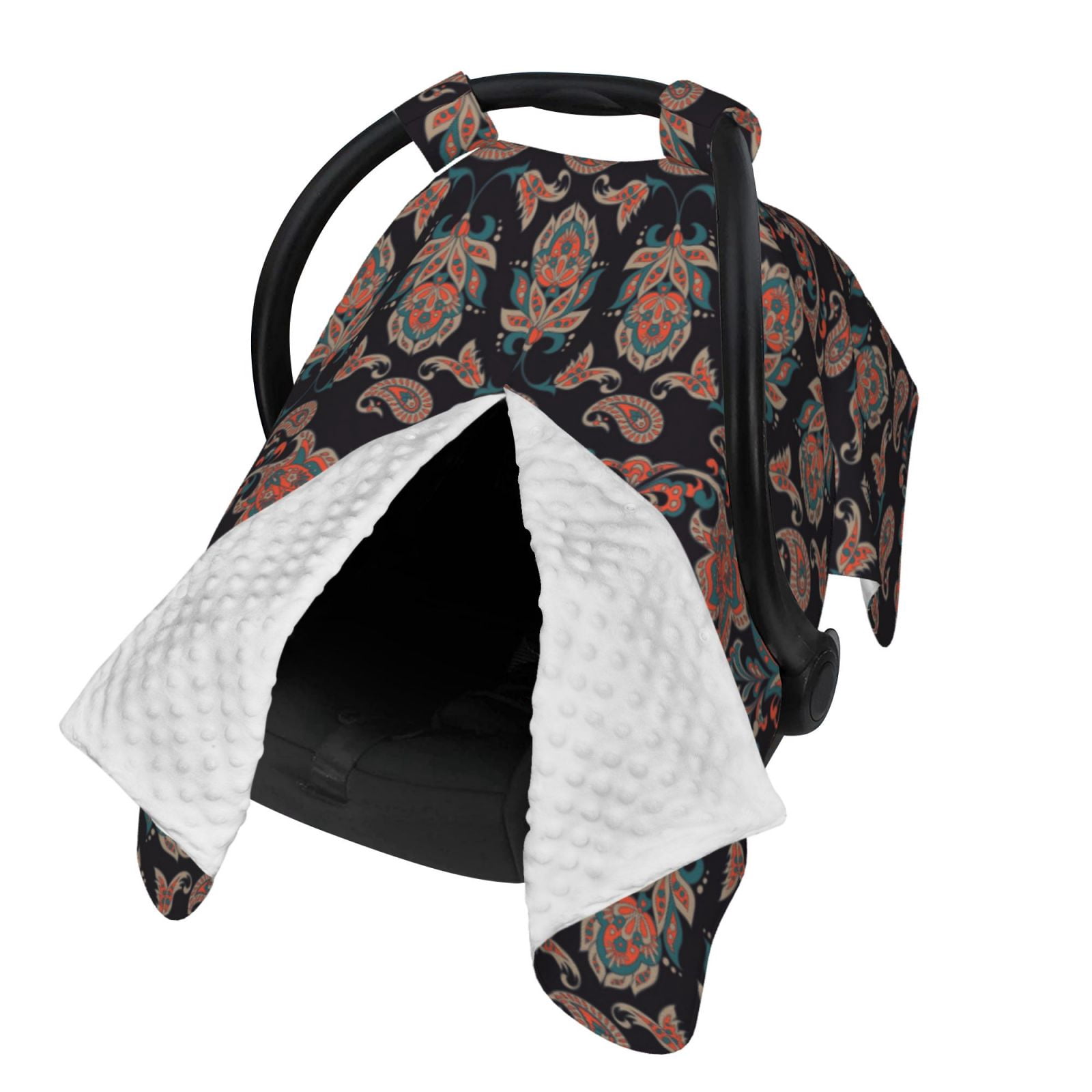 Naloa Retro Floral Baby Car Seat Cover, Breathable Baby Carrier Cover, Multiuse Baby Carrier Cover & Nursing Breastfeeding Cover