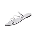 thumbnail image 2 of Fankiway Women's Pointed Toe Flat Sandals Multiple Straps Non-Slip Comfortable Open Toe Beach Slippers Summer Silver 9, 2 of 9