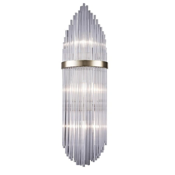 Bethel International Wall Sconce Chrome Metal & Glass