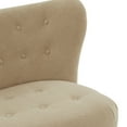 thumbnail image 6 of SAFAVIEH Couture Gabriel Modern Faux Lamb Wool Solid Wingback Chair, Tan/Dark Brown, 6 of 9