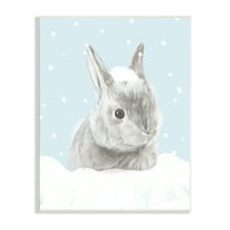 Stupell Industries Winter Rabbit in Snow Pile Forest Animal Animals & Insects Painting Unframed Art Print Wall Art, 10 x 15