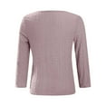 thumbnail image 5 of Giftesty Womens Shirts Fashion Women's Button V-Neck Long Sleeve Casual T-Shirt Top Solid Loose Blouse, 5 of 6