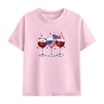 thumbnail image 4 of Kids 4th of July Outfit Pink 2 Piece Set Unisex 100% Cotton Summer Matching Shorts Set for Boys and Girls,Size 11 T, 4 of 9