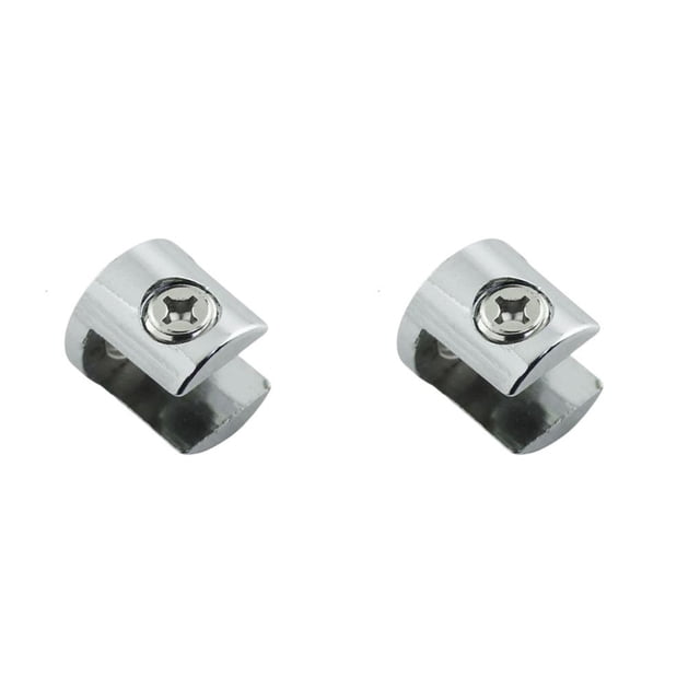 Kenally Abrazadera de vidrio de aleación de zinc, soporte de tablón para el hogar antideslizante pulido, anticorrosivo, reutilizable, de 10 a 10 a 12 mm 2piezas