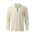 thumbnail image 4 of Liacowi Men's Spring Autumn Casual Shirts Solid Color Long Sleeve Lapel Tops Half Zipper Shirts, 4 of 7