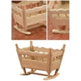 thumbnail image 2 of Unpainted Wood Baby Cradle Model Figurine Toy For 1/12 Scale Doll House Scene Building And Nursery Room Display Decors, 2 of 13