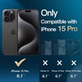 thumbnail image 2 of JETech 5 in 1 Case for iPhone 15 Pro 6.1-Inch with 2-Pack Each Tempered Glass Screen Protector and Camera Lens Protector, Non-Yellowing Shockproof Bumper Phone Cover (Black), 2 of 7