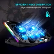 Topmate C11 RGB Laptop Cooling Pad Gaming Cooler for 11-17.3 Laptop, Silent Cooling Fan for Laptop with 6 Quiet Fans-Blue LED Light