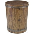 thumbnail image 2 of Home Square 19" Round Wine Barrel Accent End Table in Walnut - Set of 2, 2 of 4
