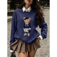 thumbnail image 3 of Women's Bear Graphic Sweatshirt Long Sleeve Pullover Top, 3 of 7